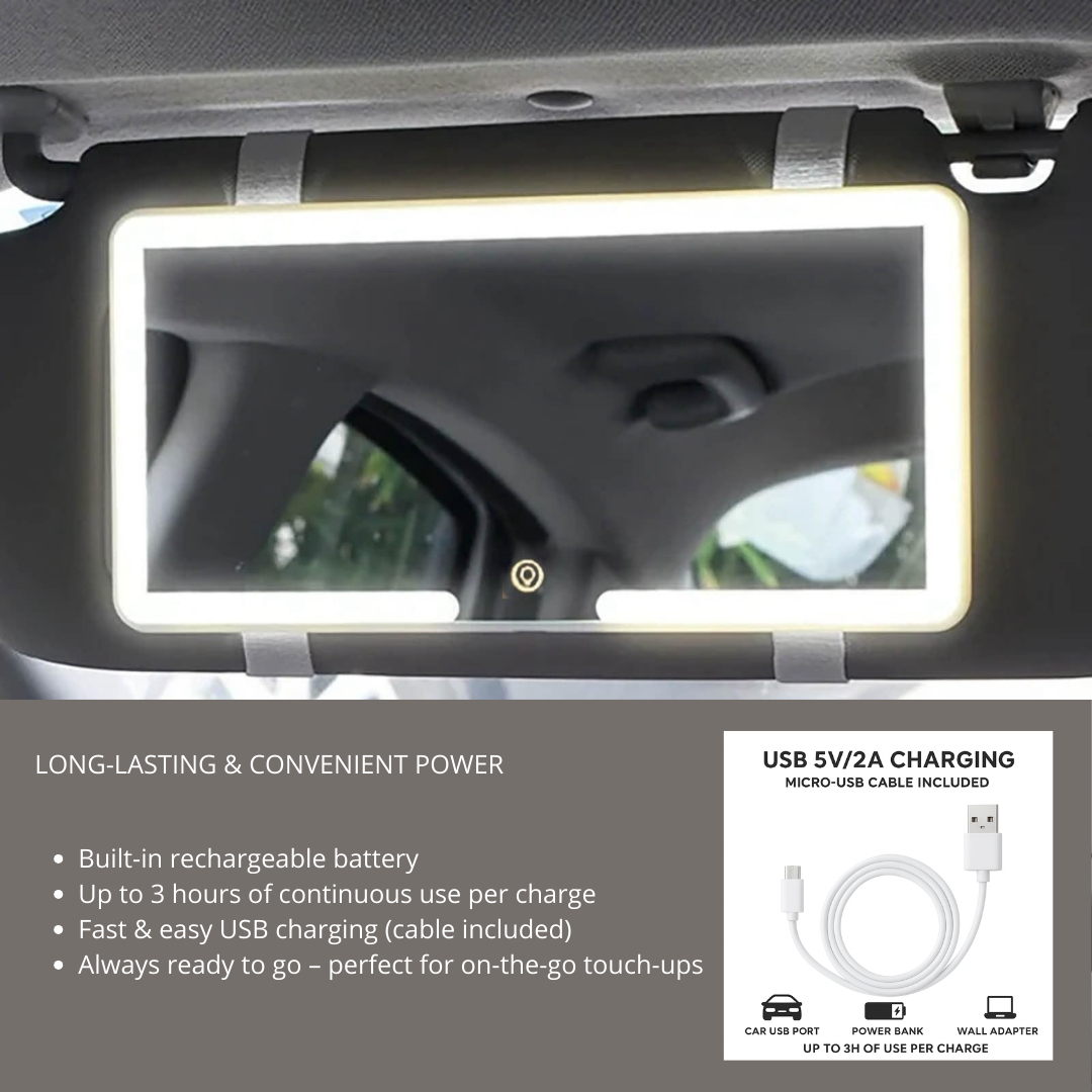 Espejo Retrovisor de Coche con Luz LED