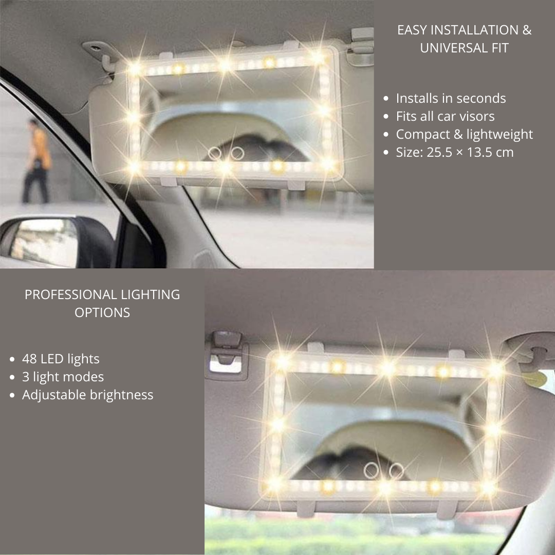 Espejo Retrovisor de Coche con Luz LED
